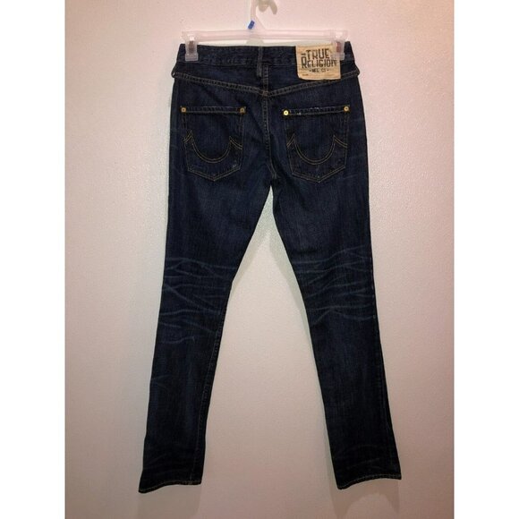 True Religion Avery Womens Size 26 Dark Wash Pockets Straight Leg Denim Jeans - Picture 10 of 15